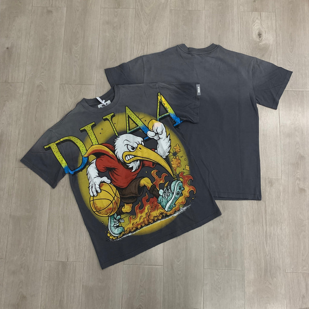 DUAA Eagle Basketball Cartoon Vintage Graphic T‑Shirt