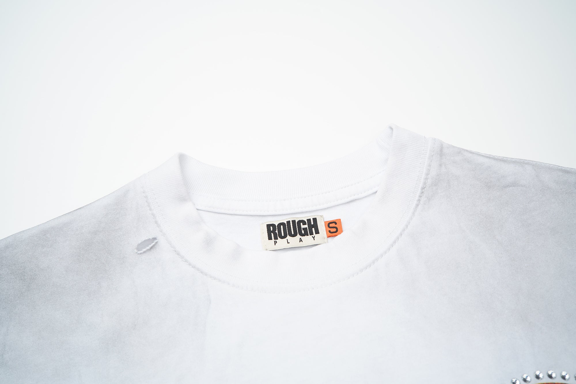 RoughPlay I Love Rough Skull Heart Graphic Distressed Short‑Sleeve Tee Vintage Streetwear T‑Shirt