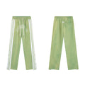 RoughPlay Sage‑Green Double‑Side White Stripe Straight Leg Sweatpants