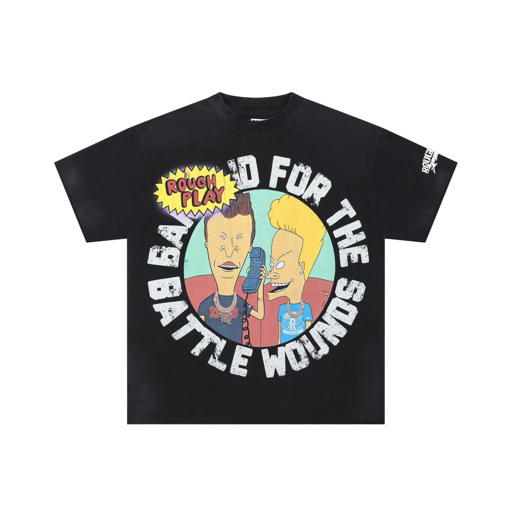 RoughPlay Cartoon Character Graphic Distressed Tee