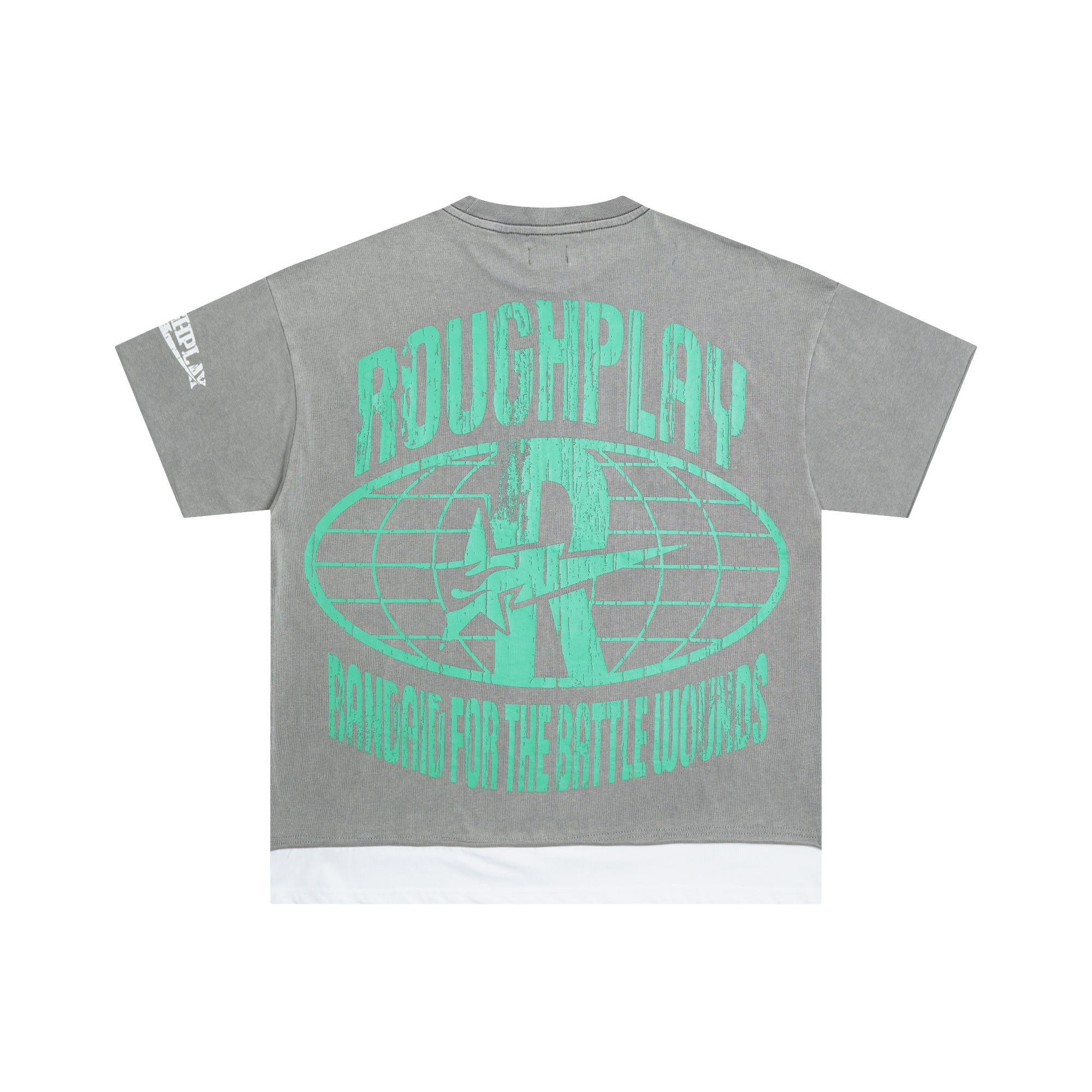 RoughPlay Clown Mask Dice Graphic Distressed Short‑Sleeve Tee Vintage Streetwear T‑Shirt