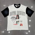Royal Desert Collage Eye Graphic Contrast Sleeve T‑Shirt