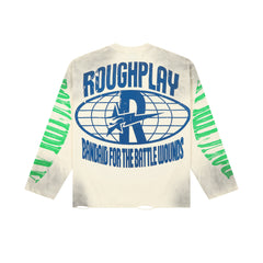 RoughPlay Flame Portrait Vintage Distressed Long Sleeve Tee