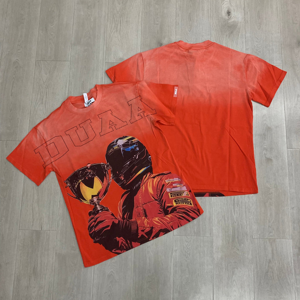 DUAA Racing Driver Trophy Vintage Portrait Graphic T‑Shirt