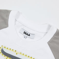DUAA Multicolor 3D Letter Raglan Short Sleeve Tee