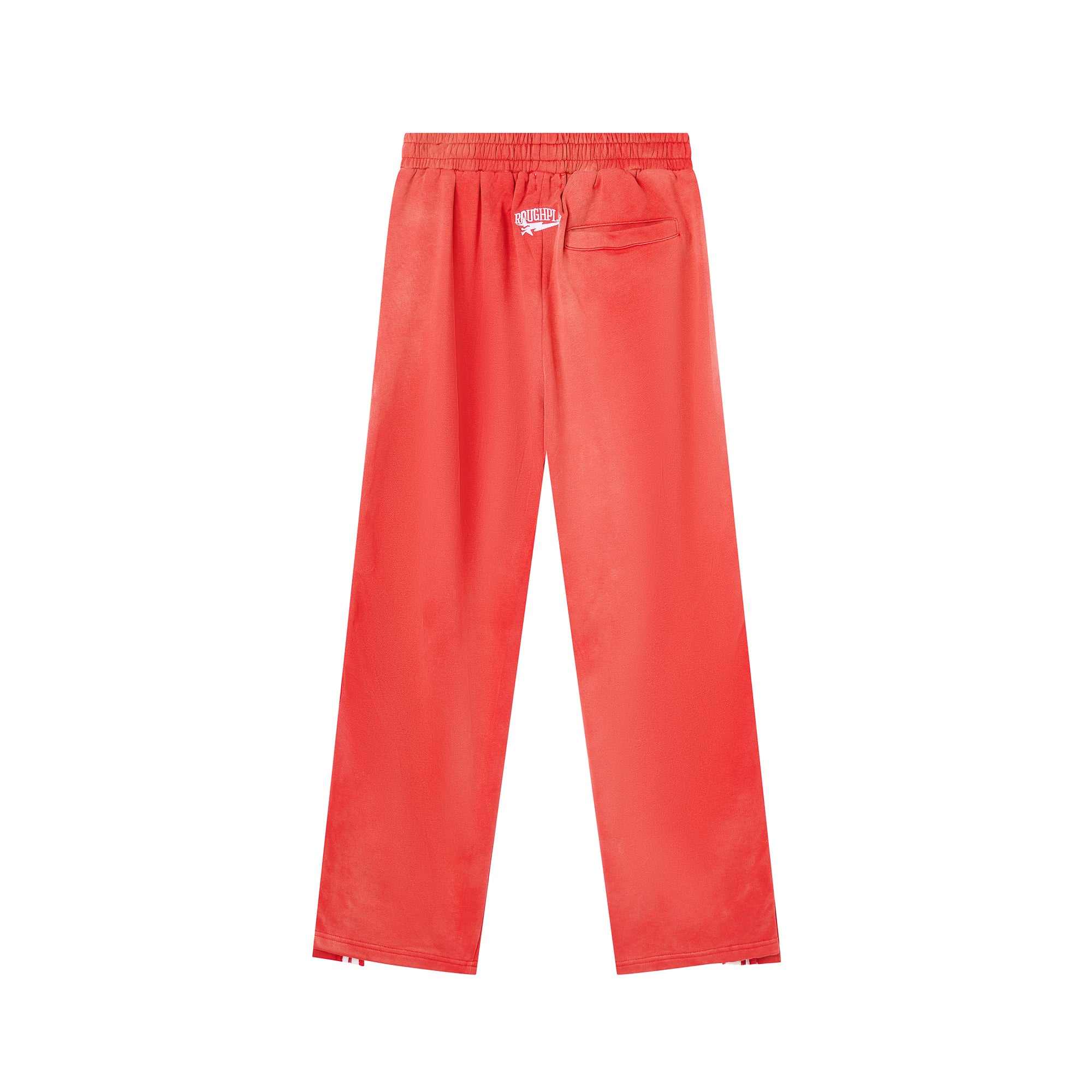 RoughPlay Red Double‑Side White Stripe Straight Leg Sweatpants