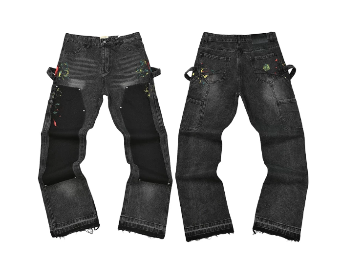 Gallery Dept. Black Color Block Flare Denim