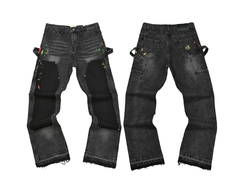 Gallery Dept. Black Color Block Flare Denim