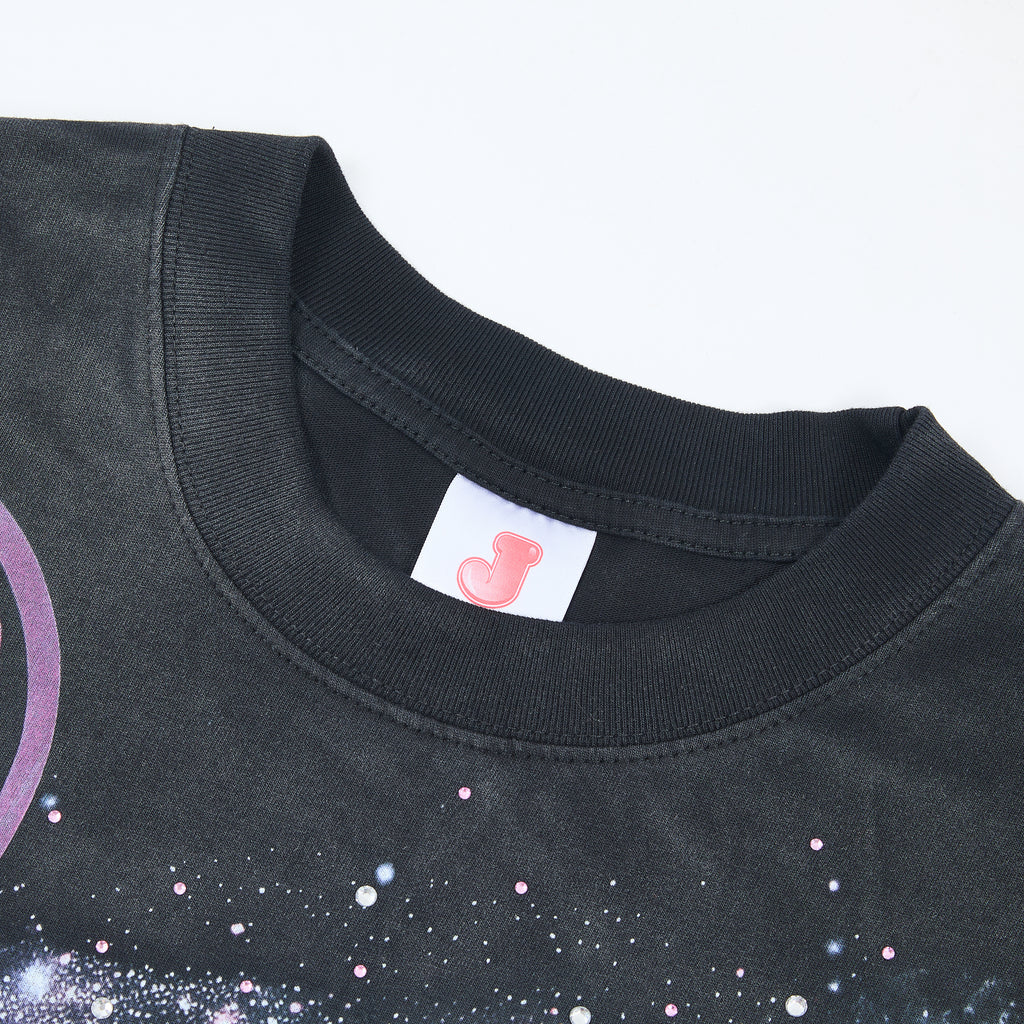 DUAA VR Hooded Man Cosmic Smoke Graphic Short Sleeve Tee