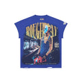 RoughPlay Masked Figure Double‑Sided Print Distressed Tee