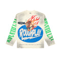 RoughPlay Flame Portrait Vintage Distressed Long Sleeve Tee