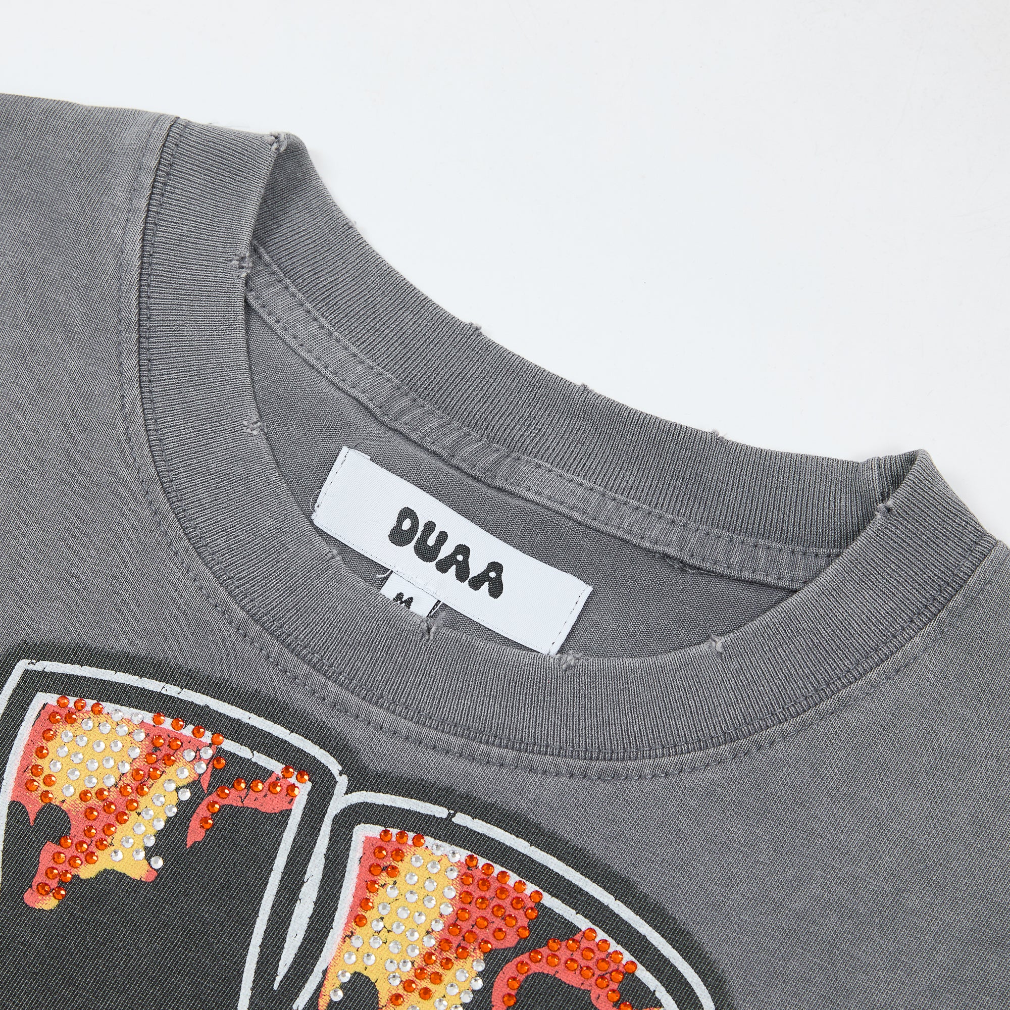DUAA Charging Bull Fire Flame Vintage Graphic Oversized T‑Shirt