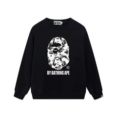 BAPE Grey Camo Ape Head Crewneck Sweatshirt Black