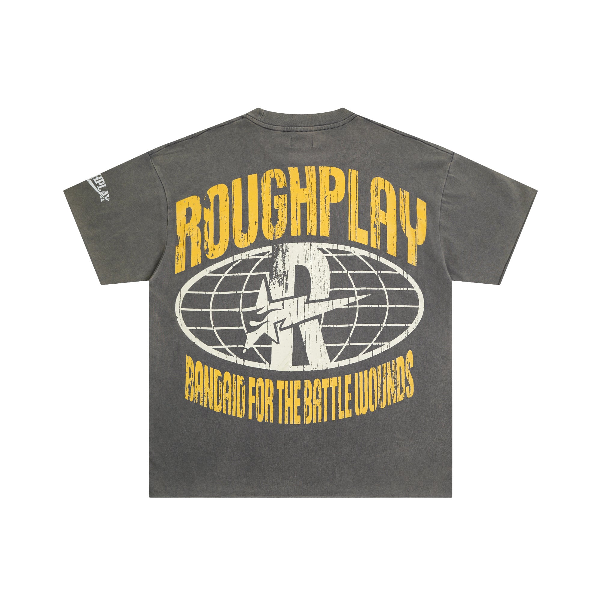 RoughPlay Skeleton Eyeball Graphic Distressed Short‑Sleeve Tee Vintage Gothic Streetwear T‑Shirt