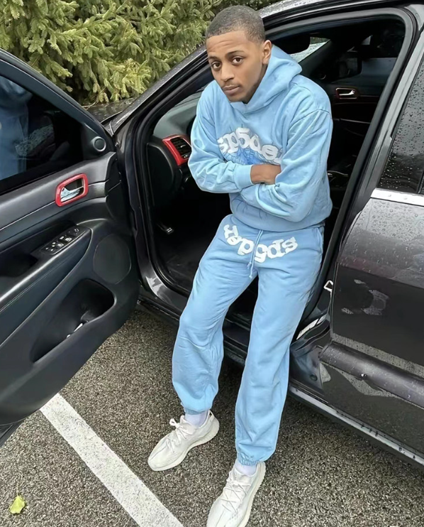 Sp5der Worldwide Tracksuit Set in Baby Blue