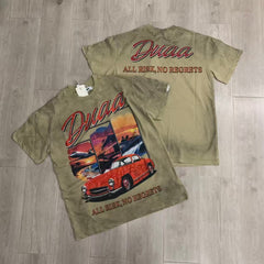 DUAA All Risk No Regrets Vintage Classic Car Graphic T‑Shirt