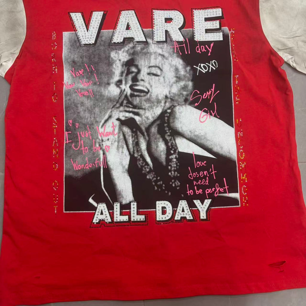 Vareallday Marilyn Monroe Vintage Ringer T‑Shirt