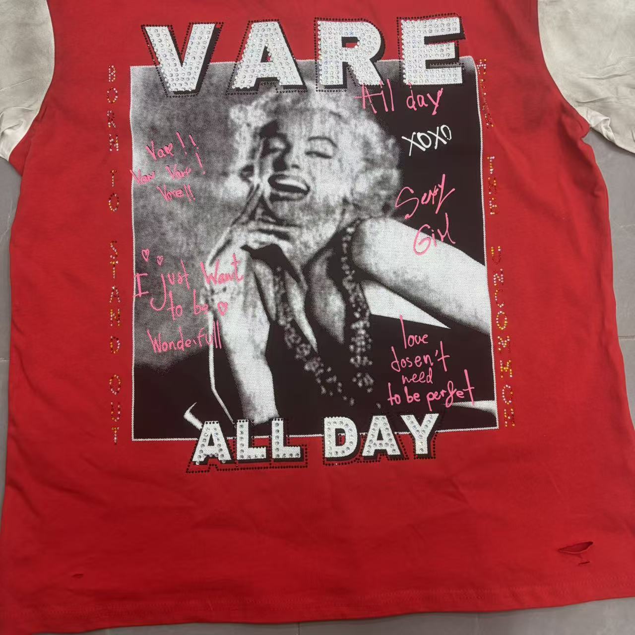 Vareallday Marilyn Monroe Vintage Ringer T‑Shirt