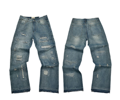 Gallery Dept. Vintage Washed Distressed Straight Leg Jeans