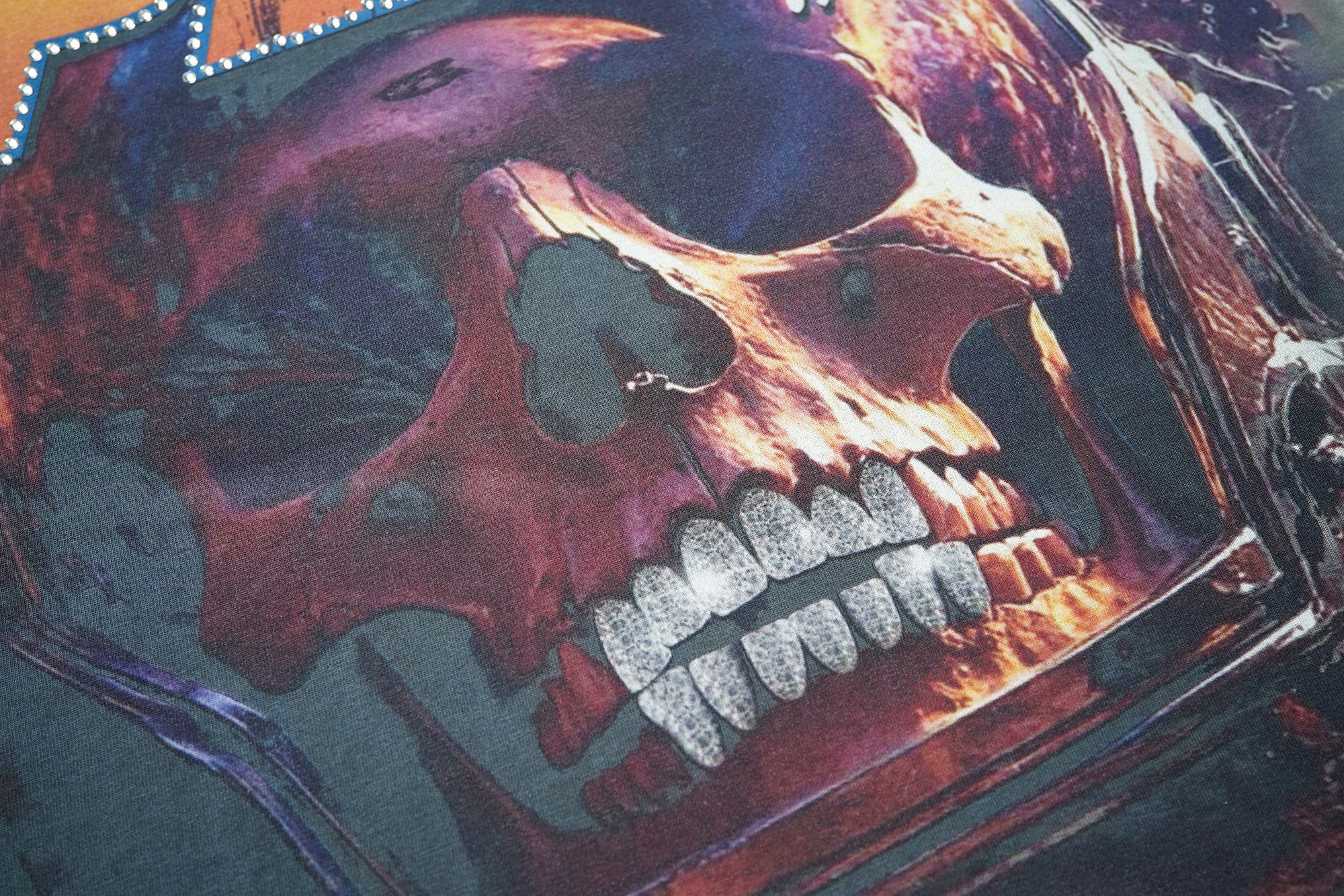 RoughPlay Skull Graphic Distressed Short‑Sleeve Tee Vintage Gothic Streetwear T‑Shirt