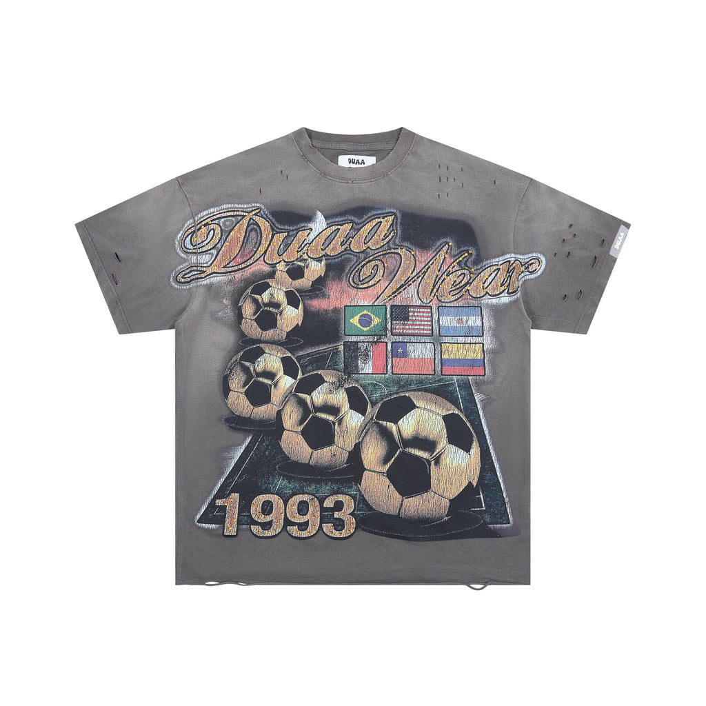 DUAA 1993 Soccer Vintage Distressed Graphic T‑Shirt
