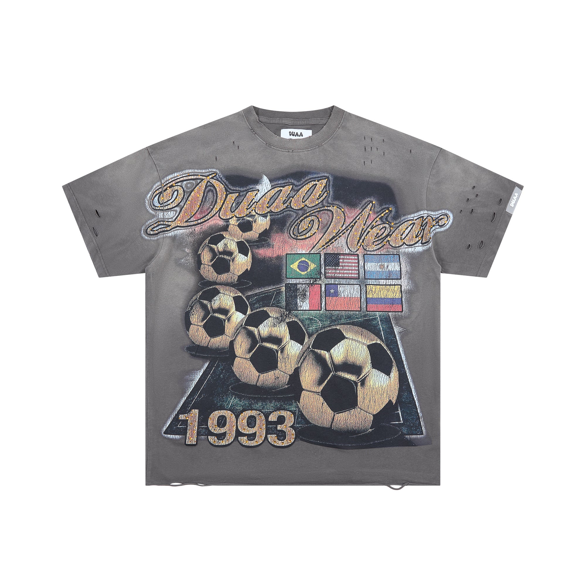DUAA 1993 Soccer Vintage Distressed Graphic T‑Shirt