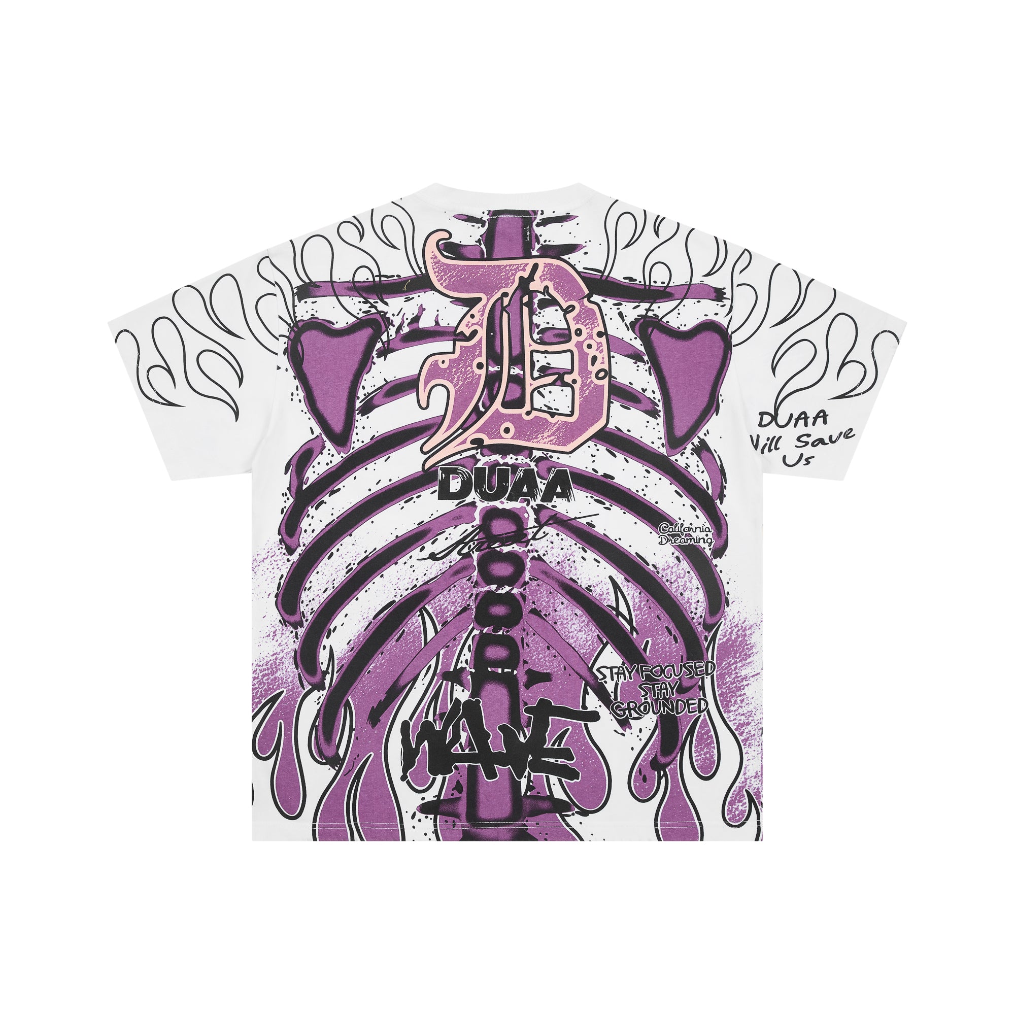 DUAA Skeleton Cartoon Graphic Short Sleeve Tee