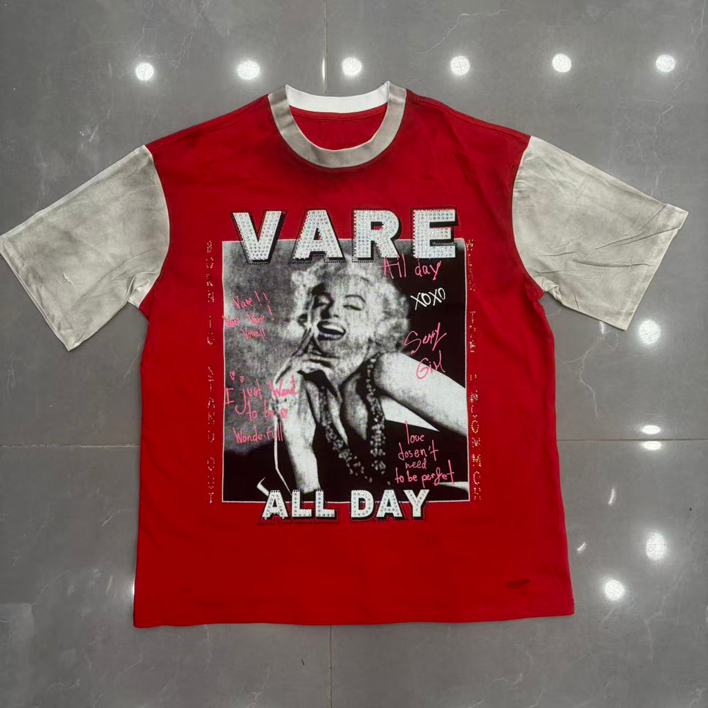 Vareallday Marilyn Monroe Vintage Ringer T‑Shirt