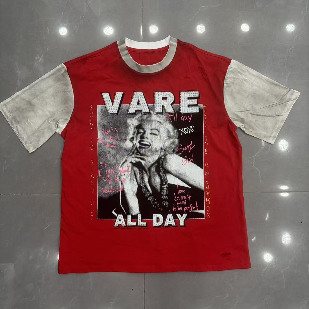 Vareallday Marilyn Monroe Vintage Ringer T‑Shirt