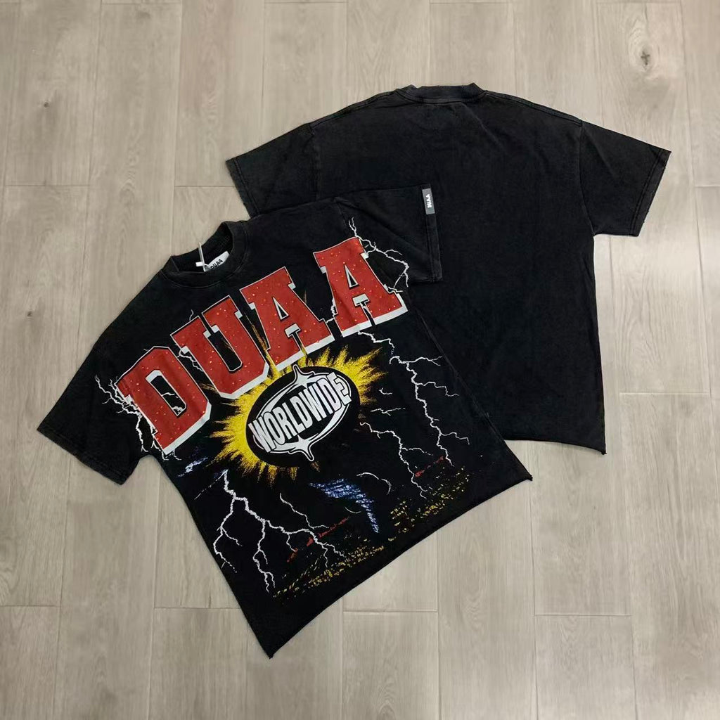 DUAA Worldwide Lightning Vintage Graphic T‑Shirt