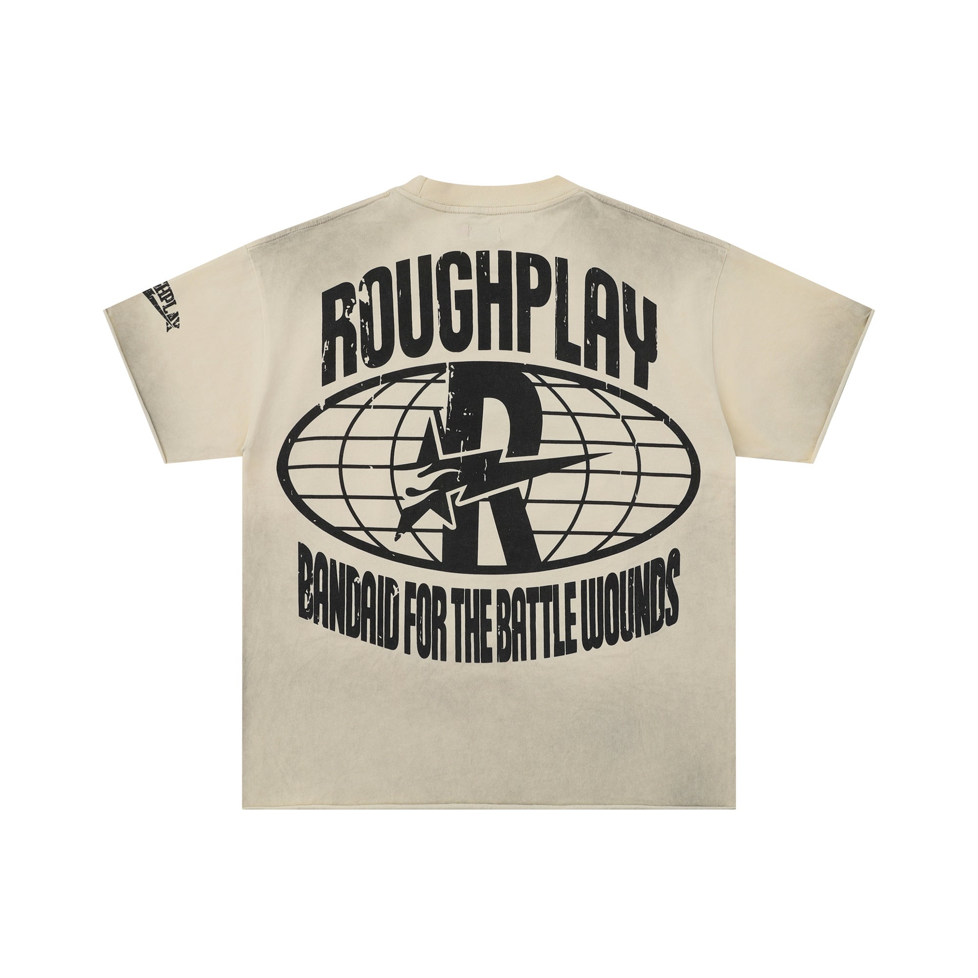 RoughPlay Stay Young Wild And Free Skull Portrait Graphic Distressed Short‑Sleeve Tee Vintage Streetwear T‑Shirt