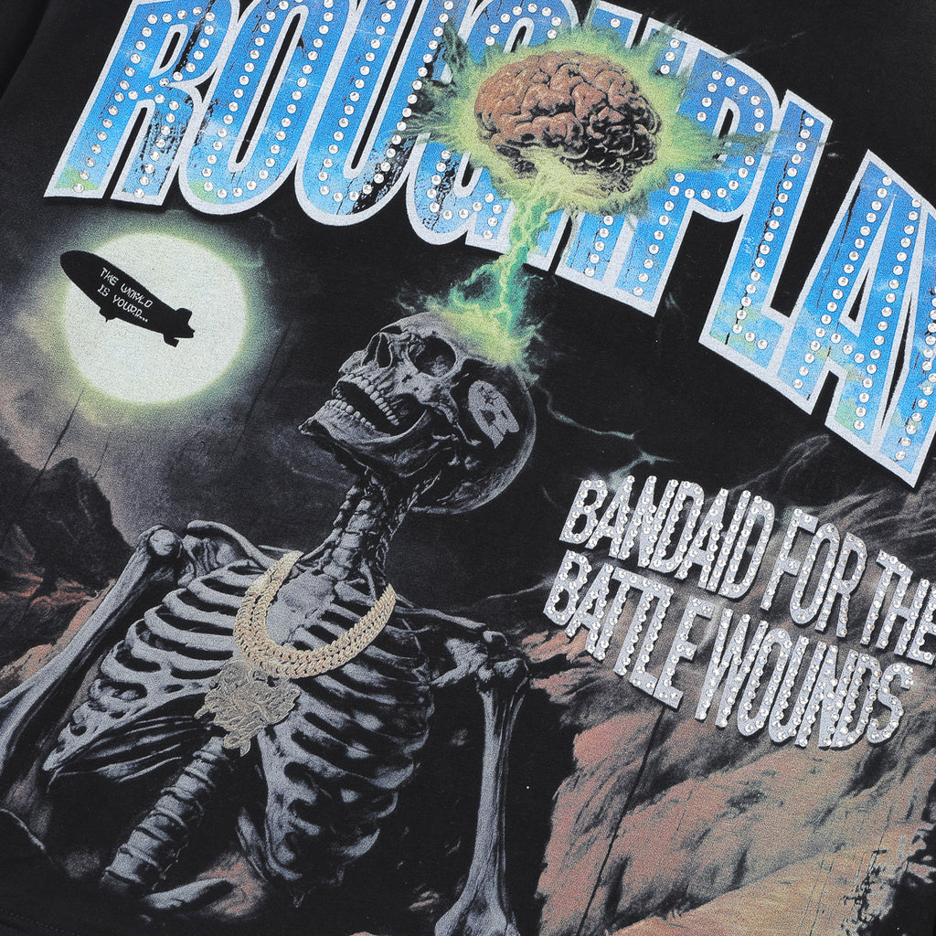 RoughPlay Cosmic Skeleton Graphic Distressed Long Sleeve Tee