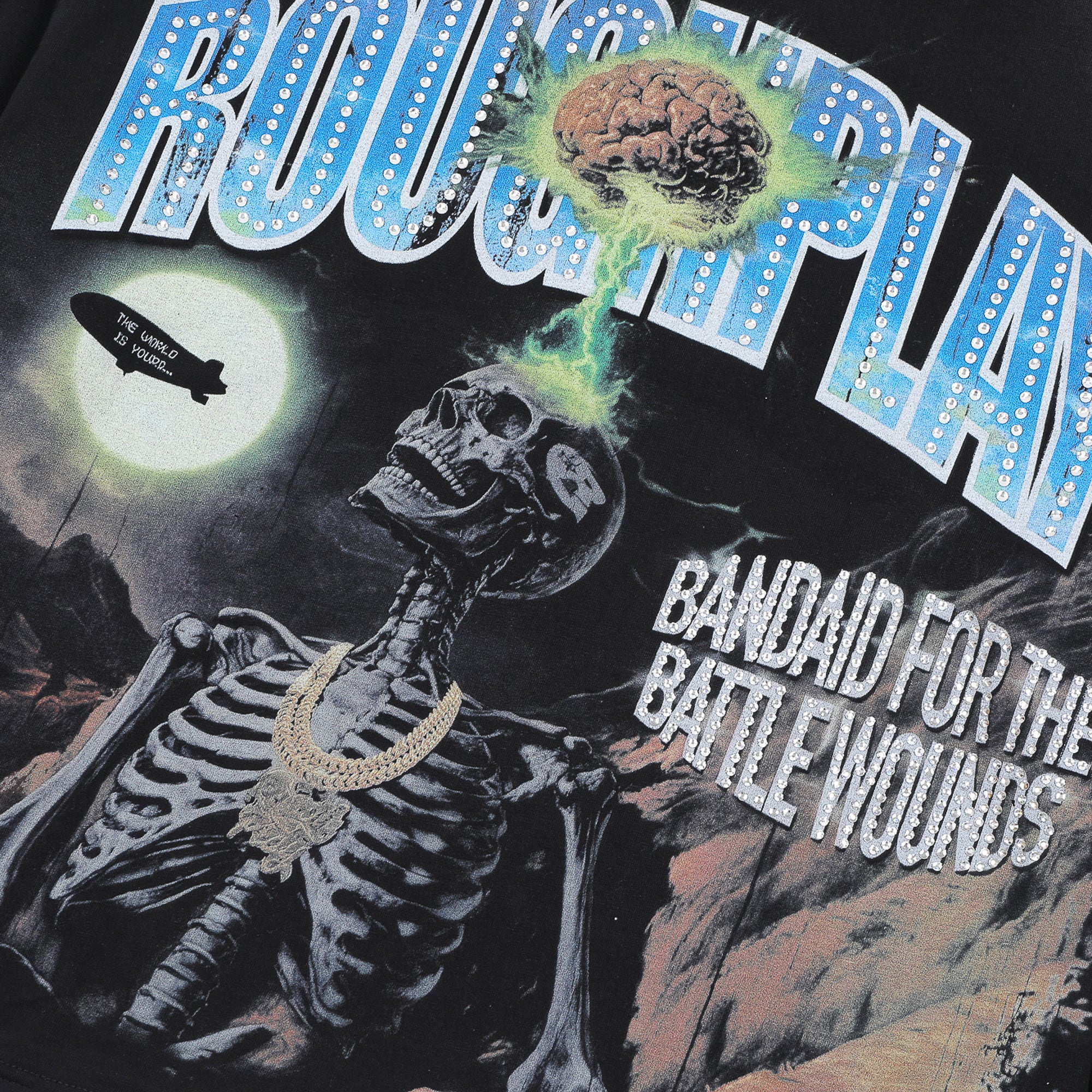 RoughPlay Cosmic Skeleton Graphic Distressed Long Sleeve Tee