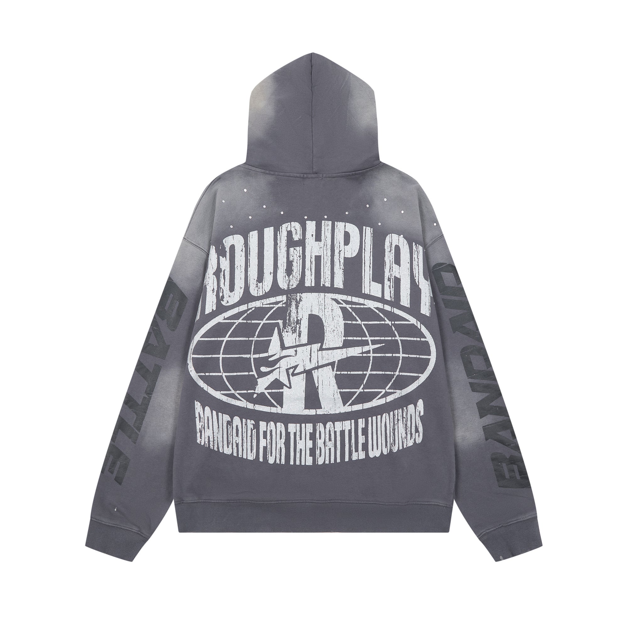 RoughPlay Red Portrait Graphic Vintage Hoodie