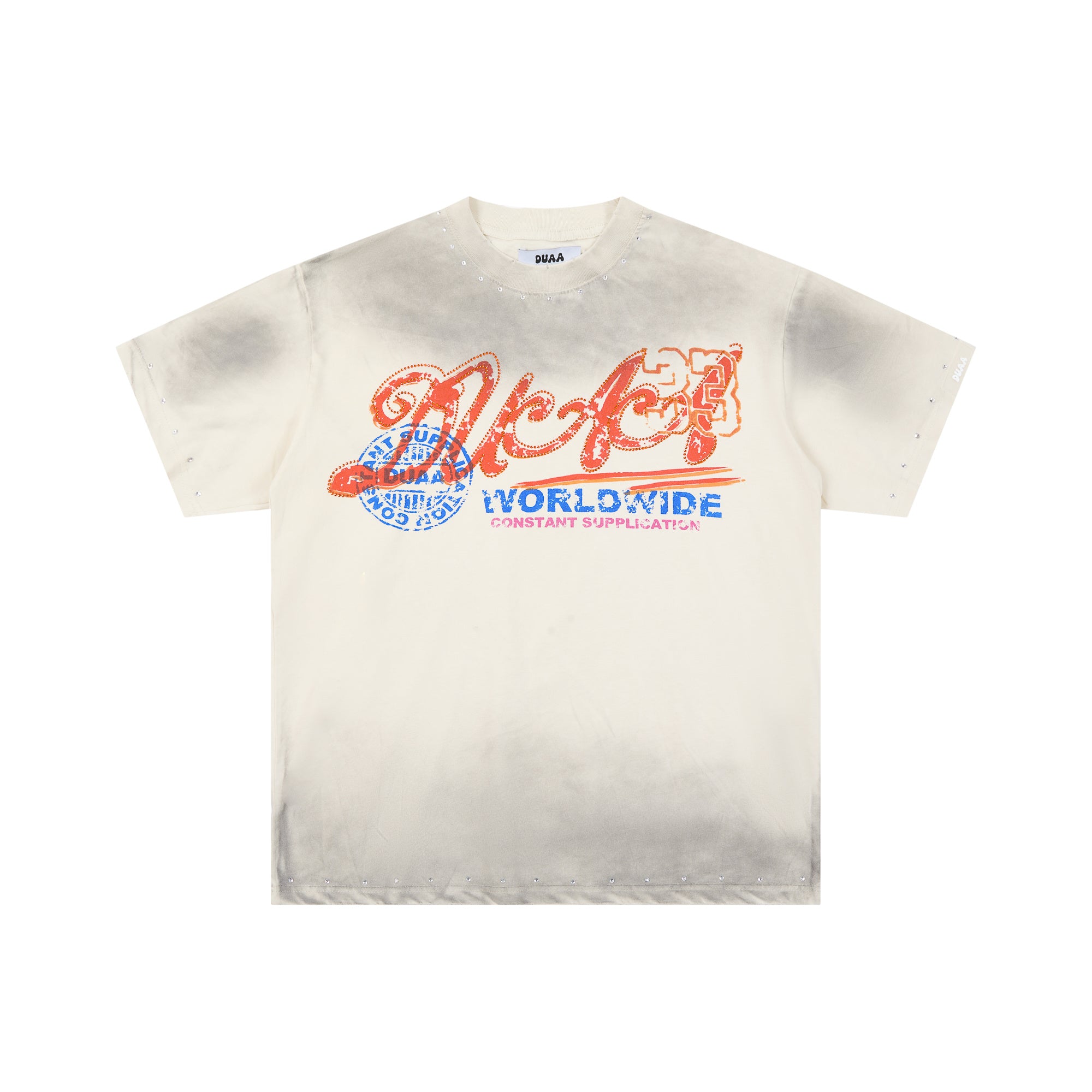 DUAA Worldwide Script Logo Vintage Washed T‑Shirt