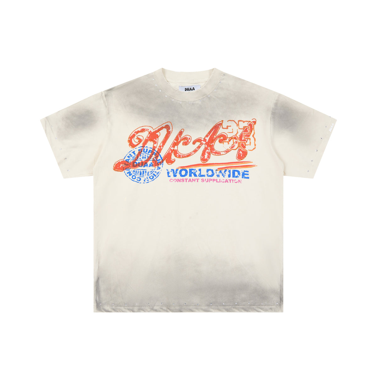 DUAA Worldwide Script Logo Vintage Washed T‑Shirt