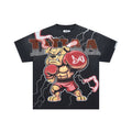 DUAA Boxing Bulldog Lightning Vintage Graphic Oversized T‑Shirt