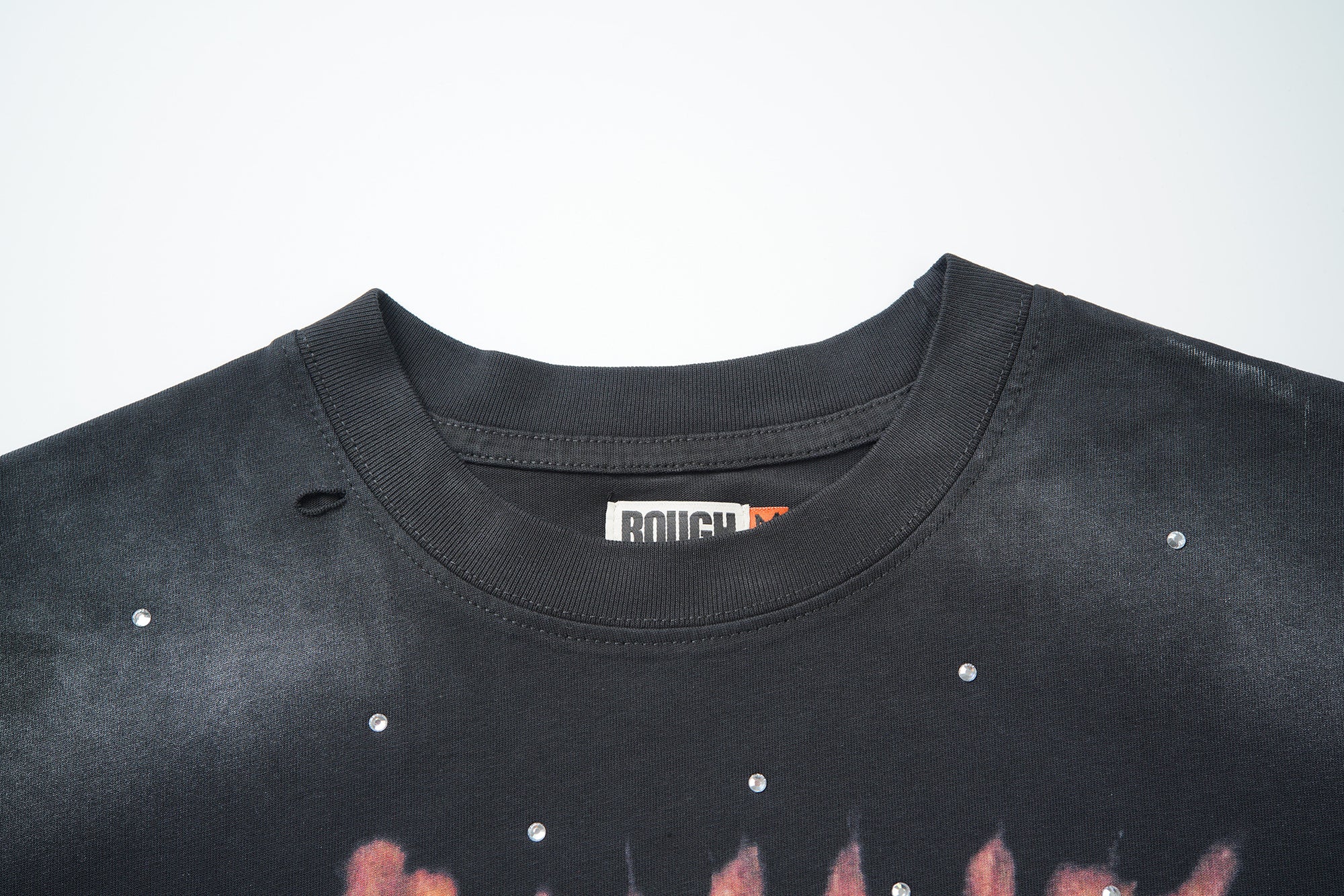 RoughPlay One‑Eyed Monster Graphic Distressed Short‑Sleeve Tee Vintage Streetwear T‑Shirt
