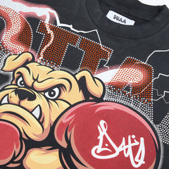 DUAA Boxing Bulldog Lightning Vintage Graphic Oversized T‑Shirt
