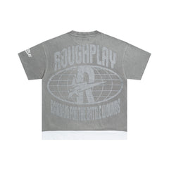 RoughPlay Skull Graphic Distressed Short‑Sleeve Tee Vintage Gothic Streetwear T‑Shirt