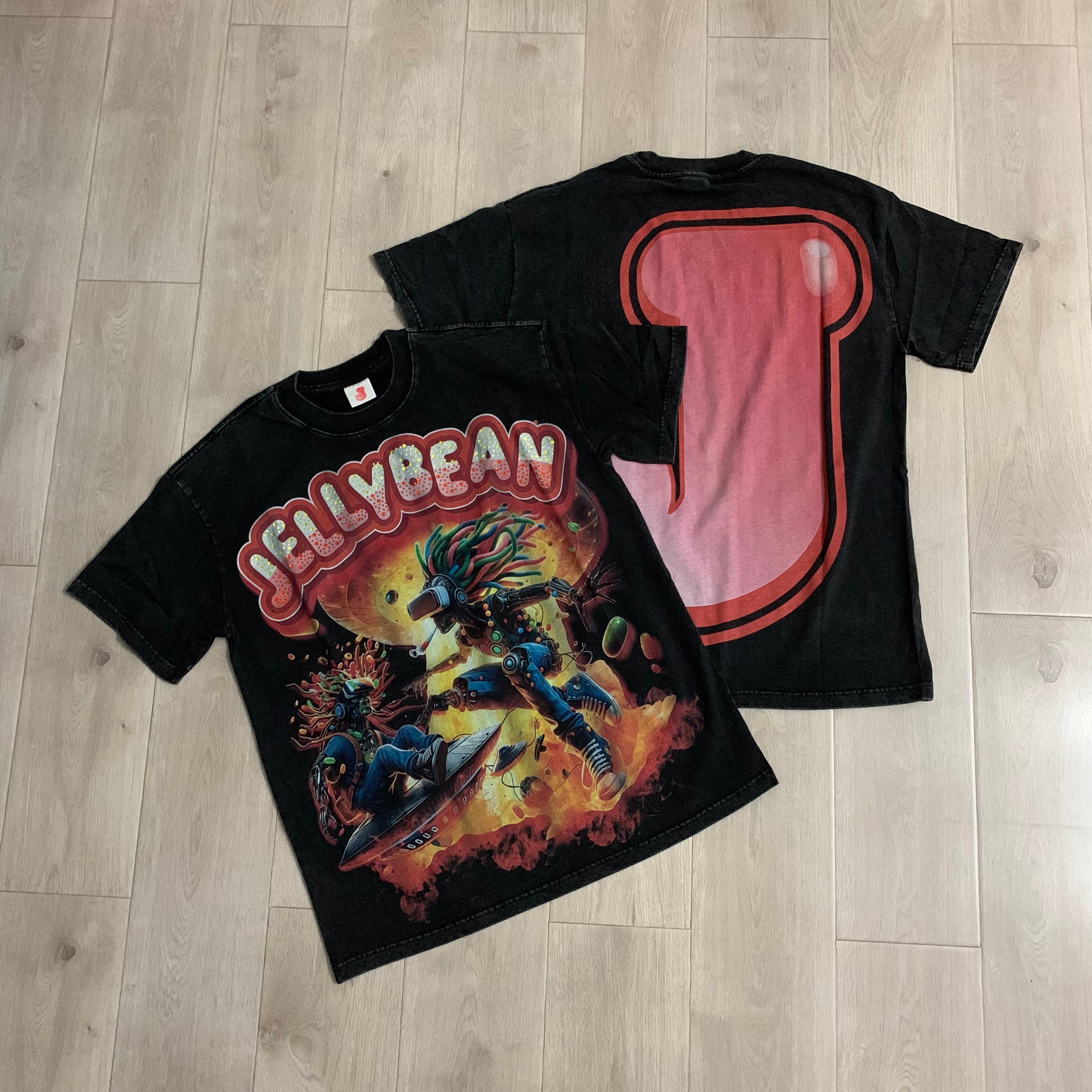 DUAA JELLYBEAN Explosion Skater Character Graphic Short Sleeve Tee