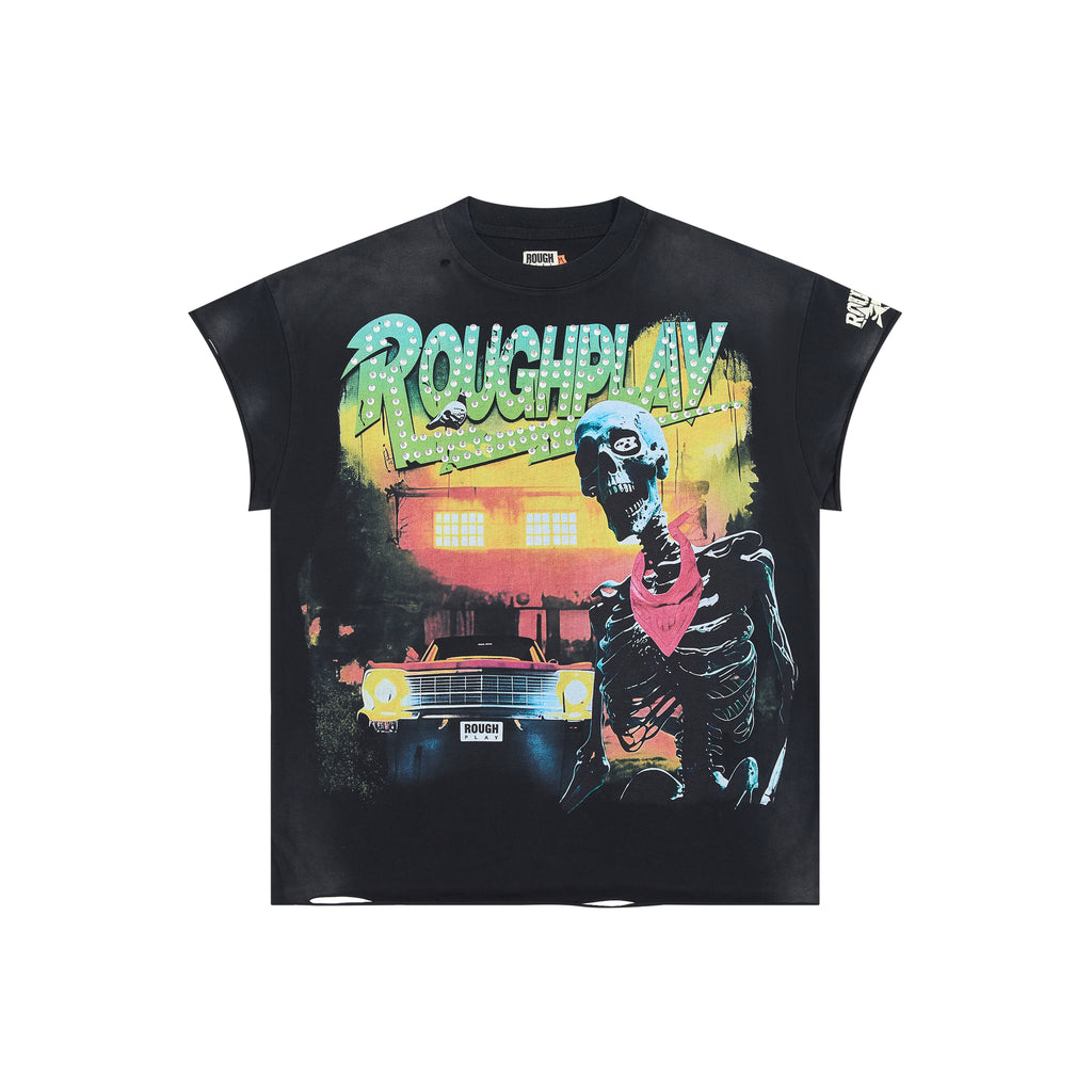 RoughPlay Skeleton Vintage Car Graphic Tee