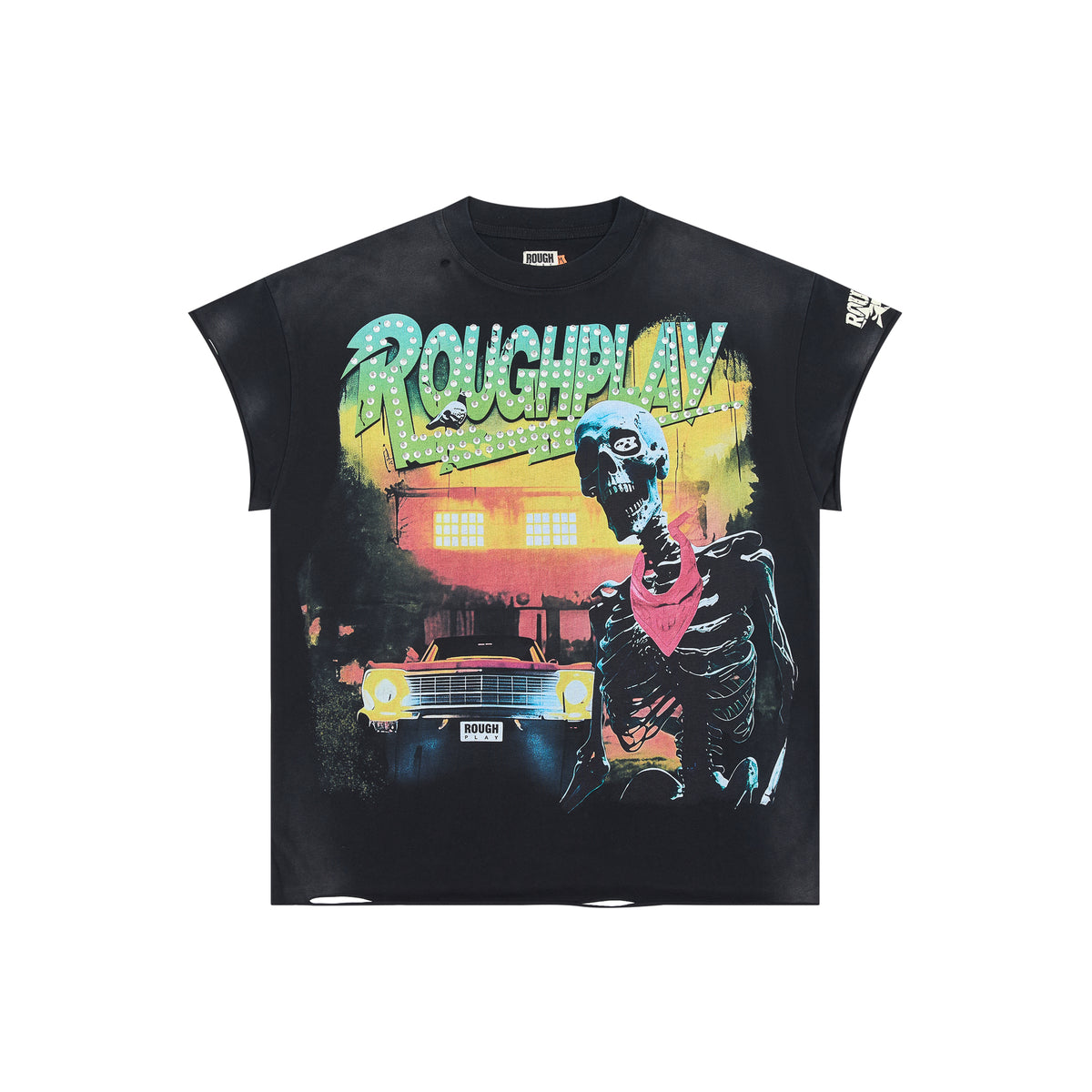 RoughPlay Skeleton Vintage Car Graphic Tee