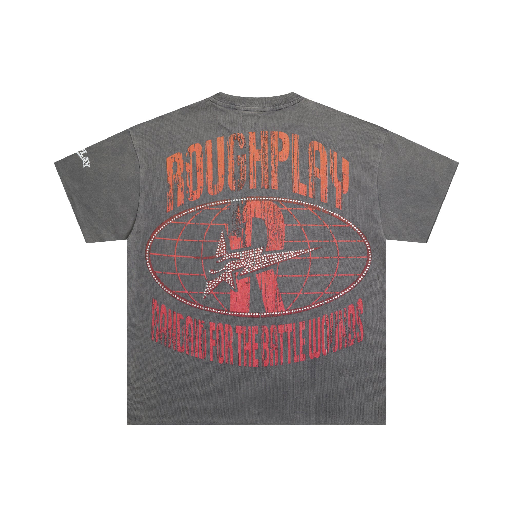 RoughPlay Urban Figure Explosion Scene Graphic Distressed Short‑Sleeve Tee Vintage Streetwear T‑Shirt