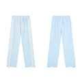 RoughPlay Light‑Blue Double‑Side White Stripe Straight Leg Sweatpants