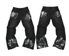 Gallery Dept. Black Splatter Flare Denim