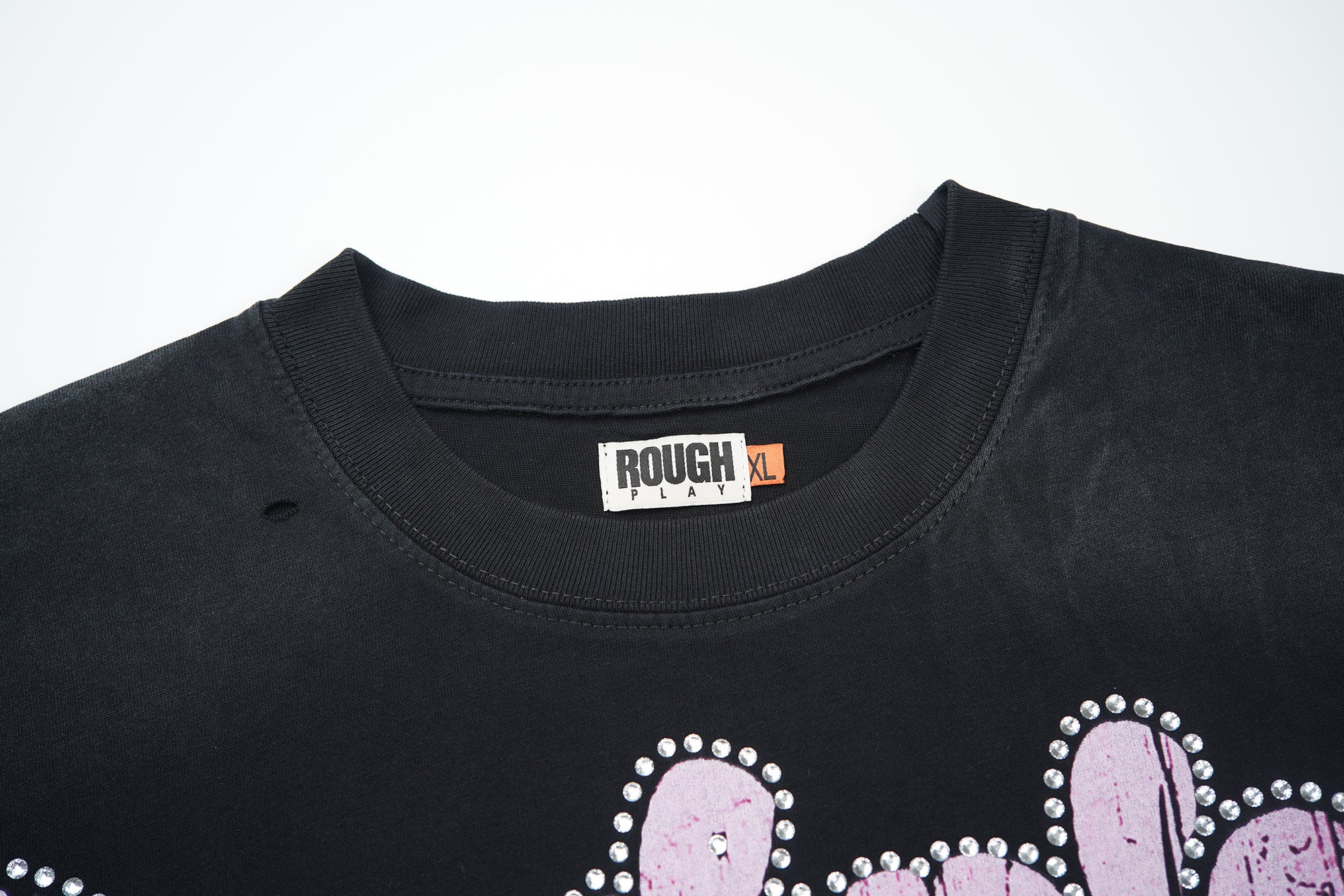 RoughPlay Street Car Graphic Distressed Short‑Sleeve Tee Vintage Streetwear T‑Shirt