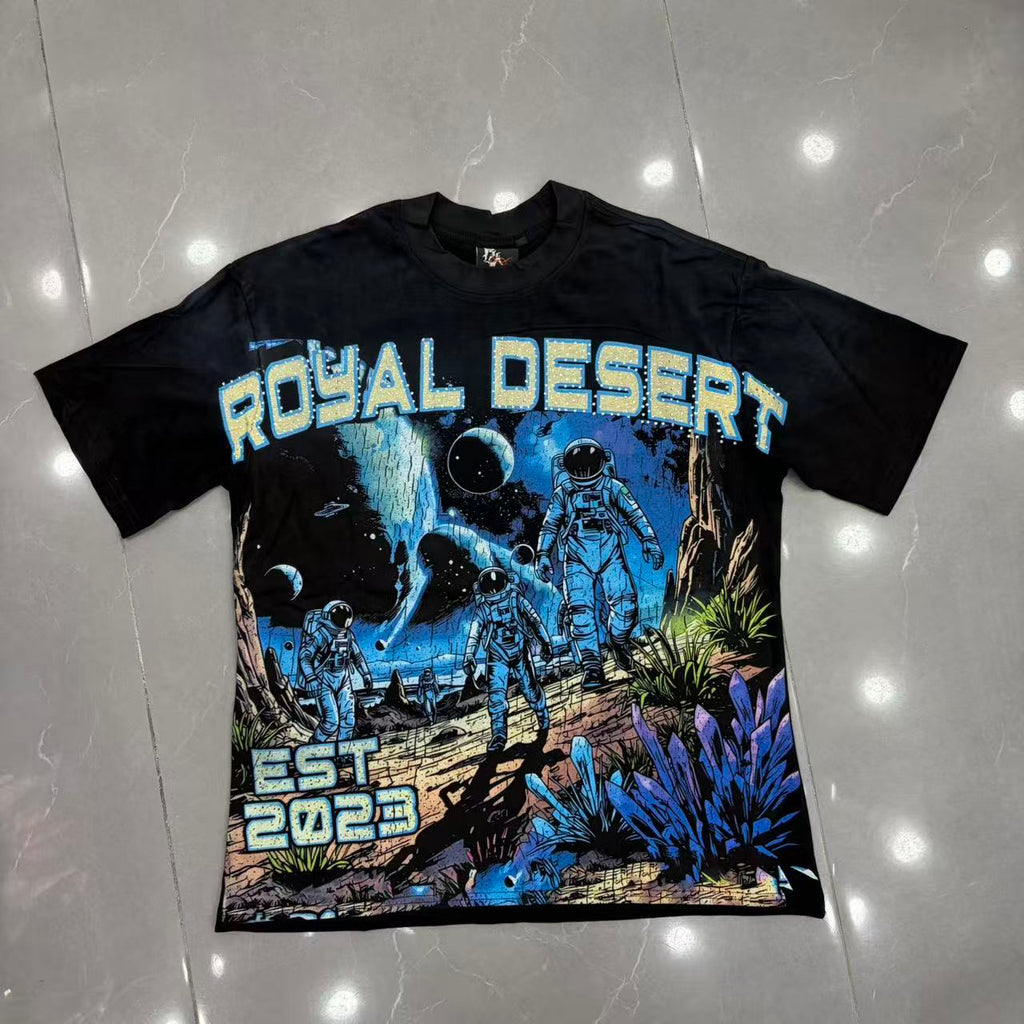Royal Desert Astronaut Space Vintage Graphic T‑Shirt
