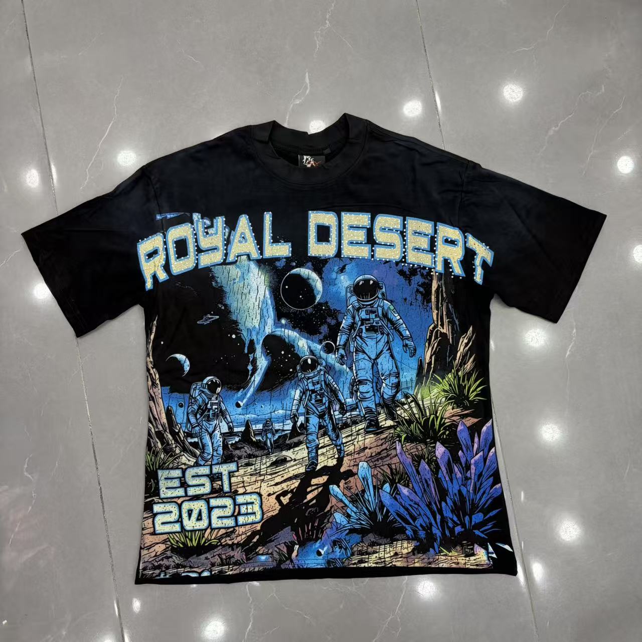 Royal Desert Astronaut Space Vintage Graphic T‑Shirt