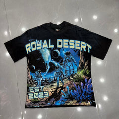 Royal Desert Astronaut Space Vintage Graphic T‑Shirt